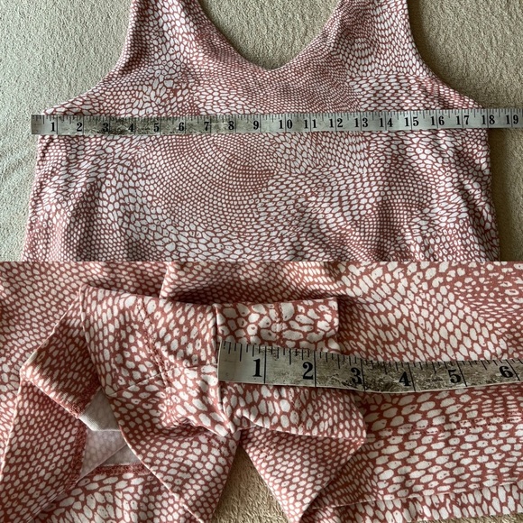 Halston Studio Pink & White Print Romper S - Picture 11 of 13